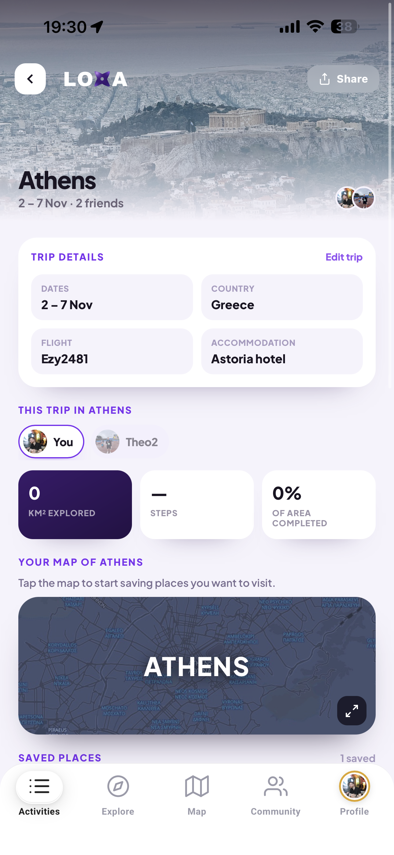 LOXA app screen