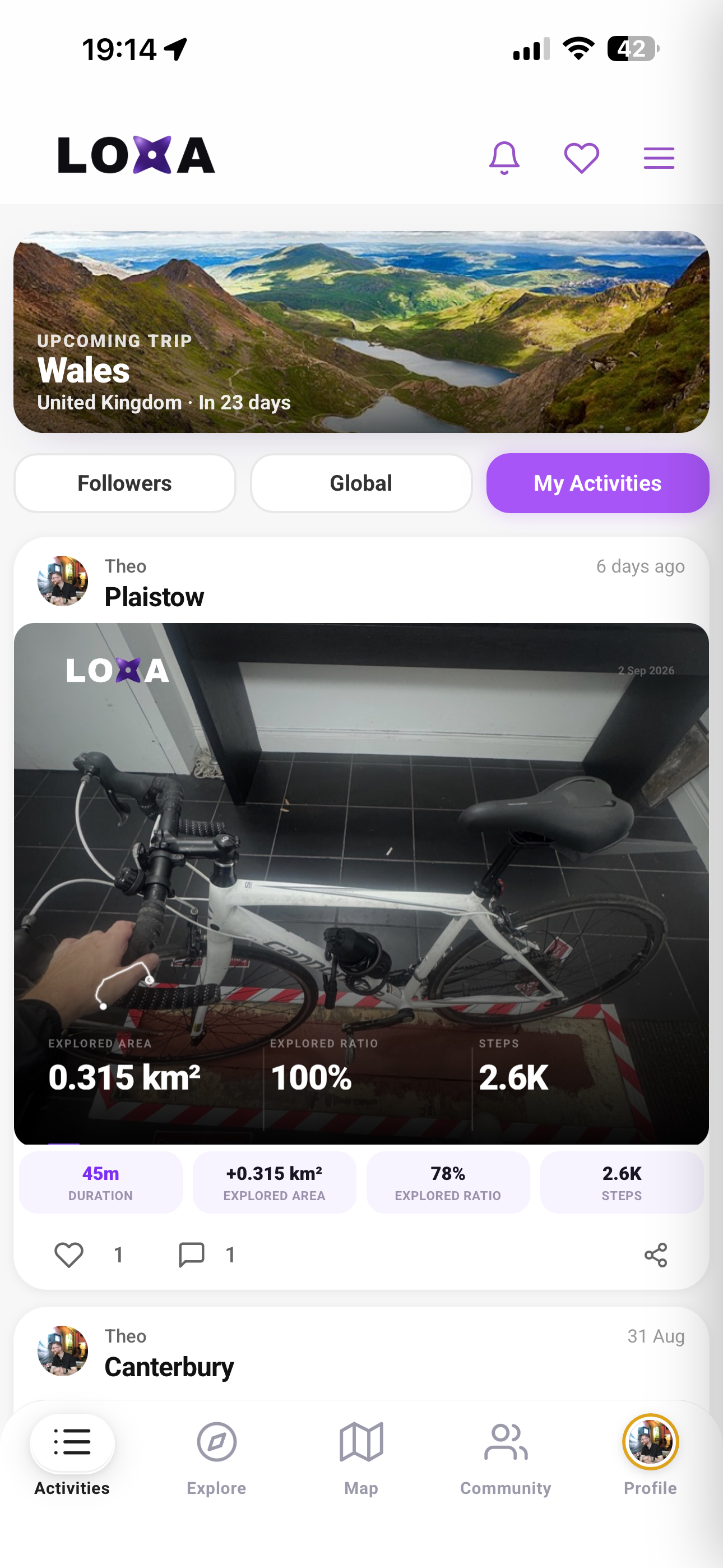 LOXA app screen