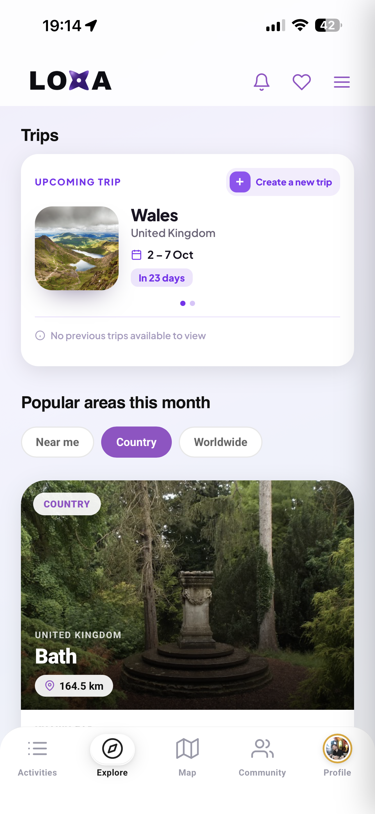 LOXA app screen