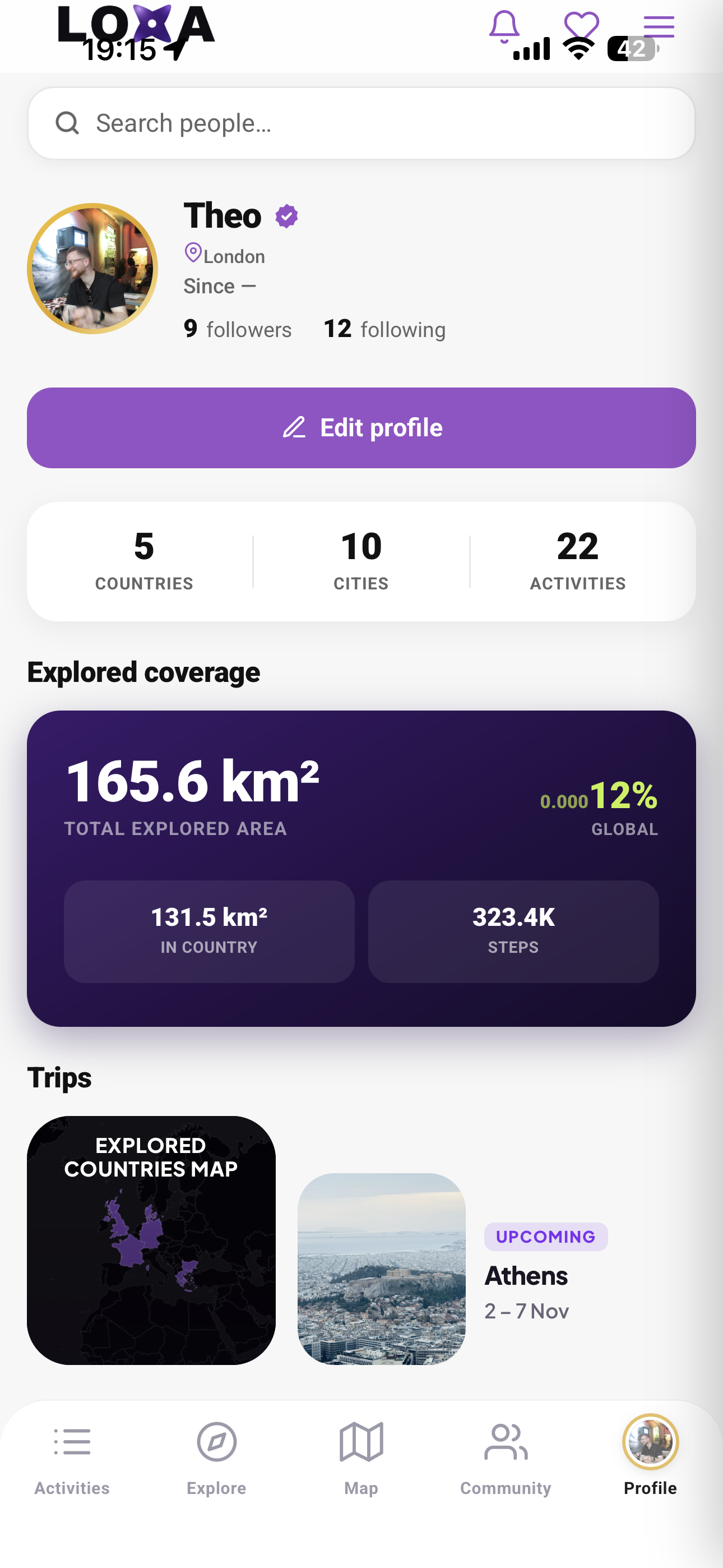 LOXA app screen